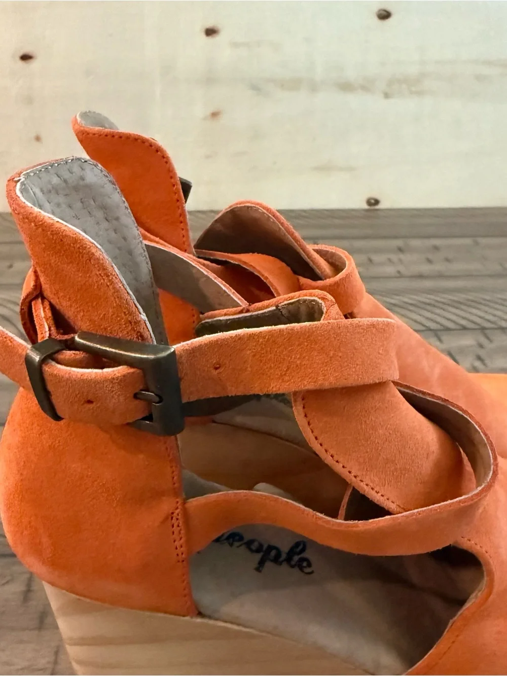 New Free People Cedar Leather Platform Clogs Tomato US 8.5 EU 39